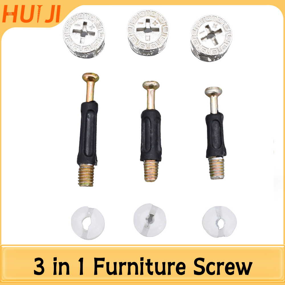 Furniture Joinery Hardware - 50/100 adet 3 in 1 mobilya