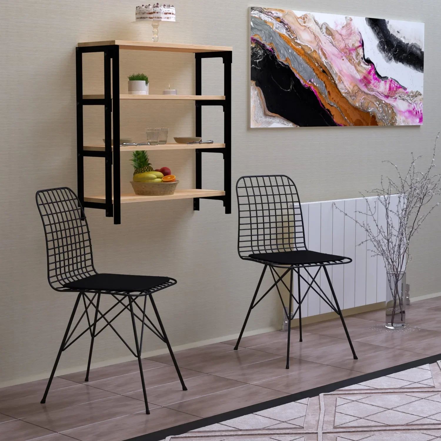 Furniture Hardware Material - -Duvara Monte Katlanır Geri Çekilebilir Raf