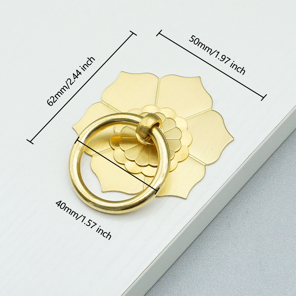 Unique Furniture Hardware Pulls - Çiçek Desenli Pirinç Dolap Kapak Kolları