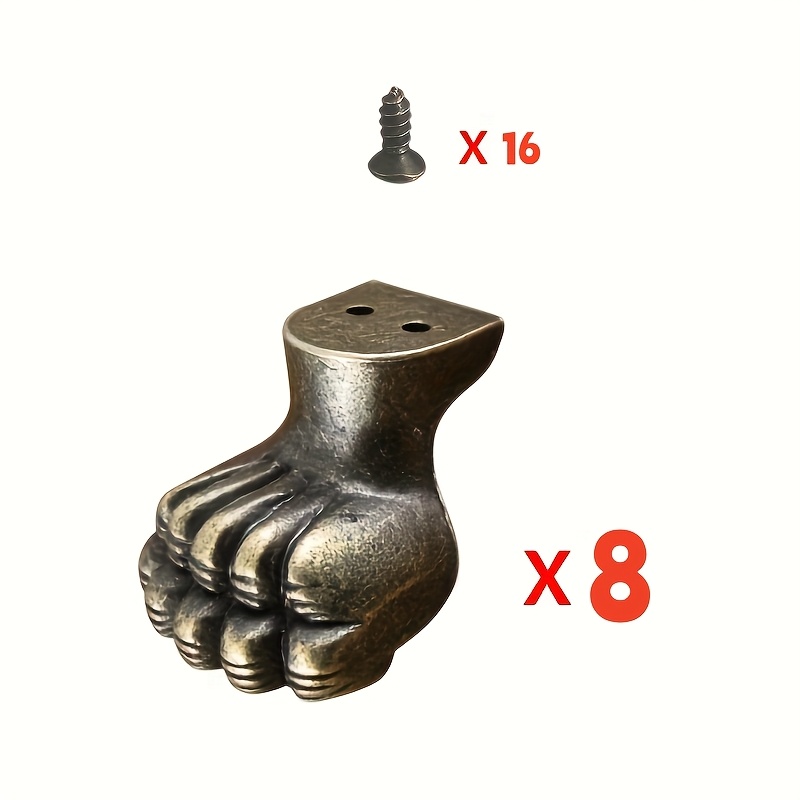 Cabinet Hinge Overlay - 8 adet Antika Ayak Pirinç Takı