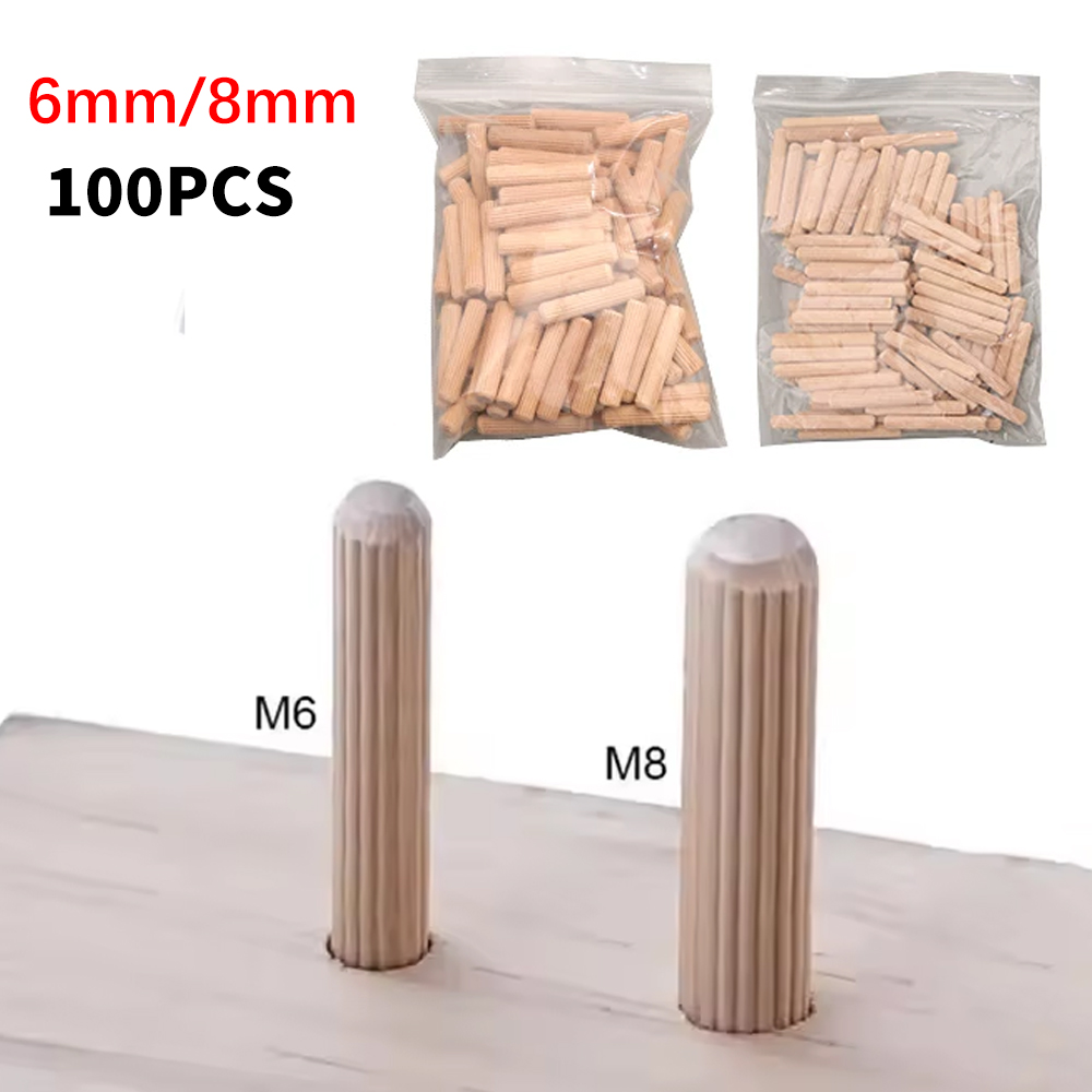 Furniture Joinery Hardware - Ahşap Dübel Pimleri 6/8mm Yivli Sert