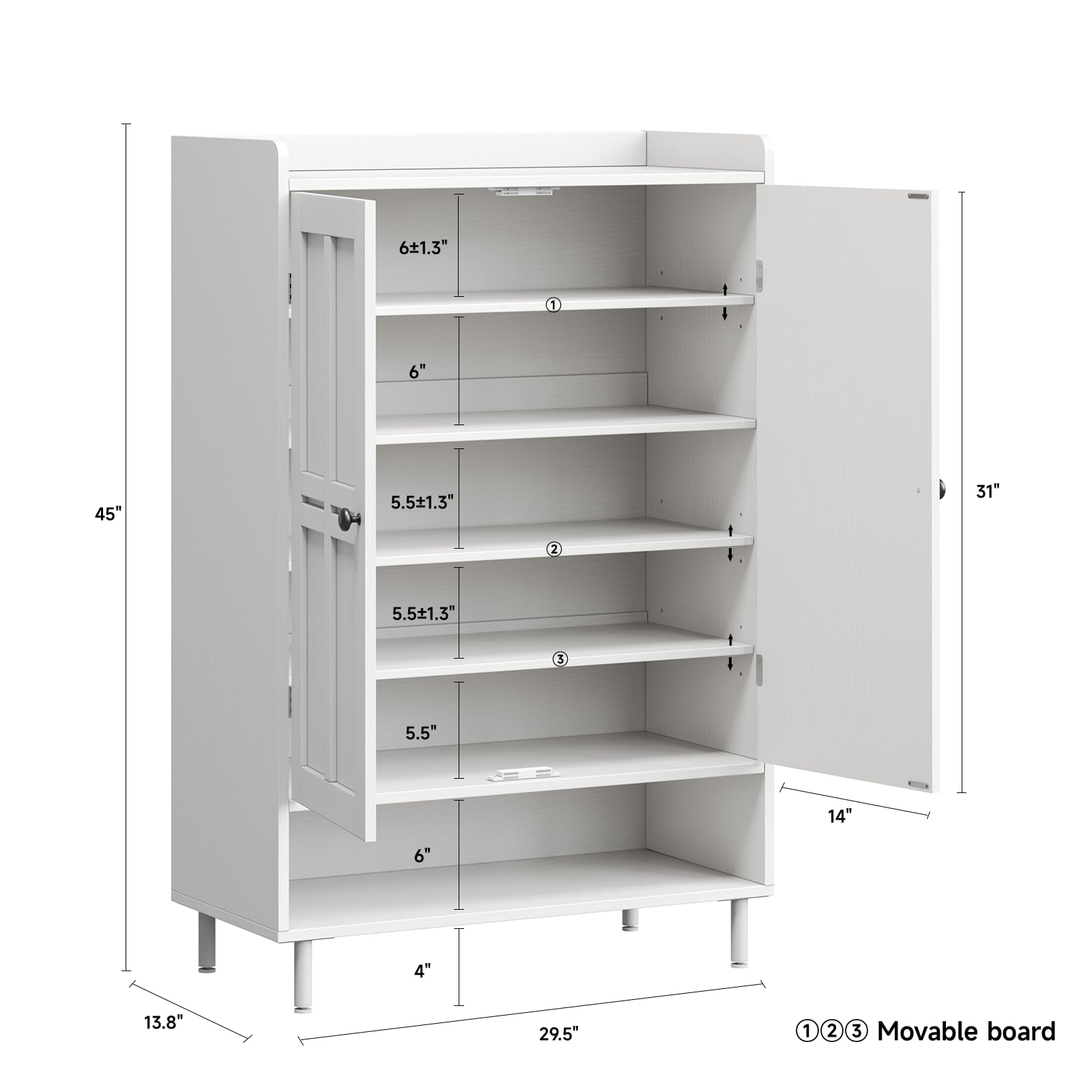 6 Katlı Ayakkabı Dolabı, 45 İn - Cabinet Hinge Overlay incelemesi ve fiyatı