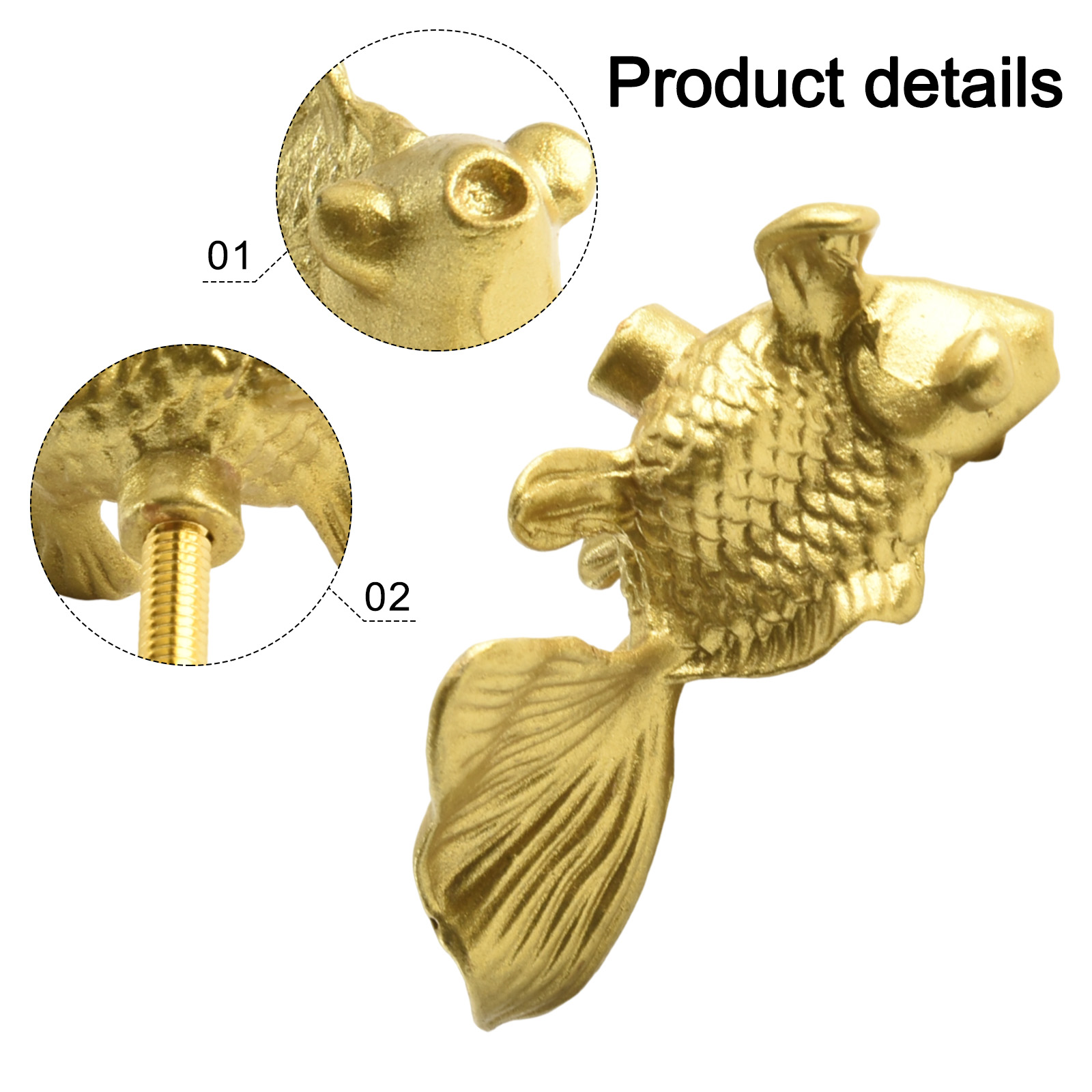 Altın balık şeklinde dolap kul - Unique Furniture Hardware Pulls incelemesi ve fiyatı