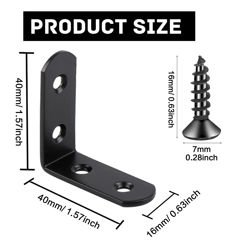 6-20 Adet Siyah Köşe Desteği L - Corner Bracket Angle incelemesi ve fiyatı